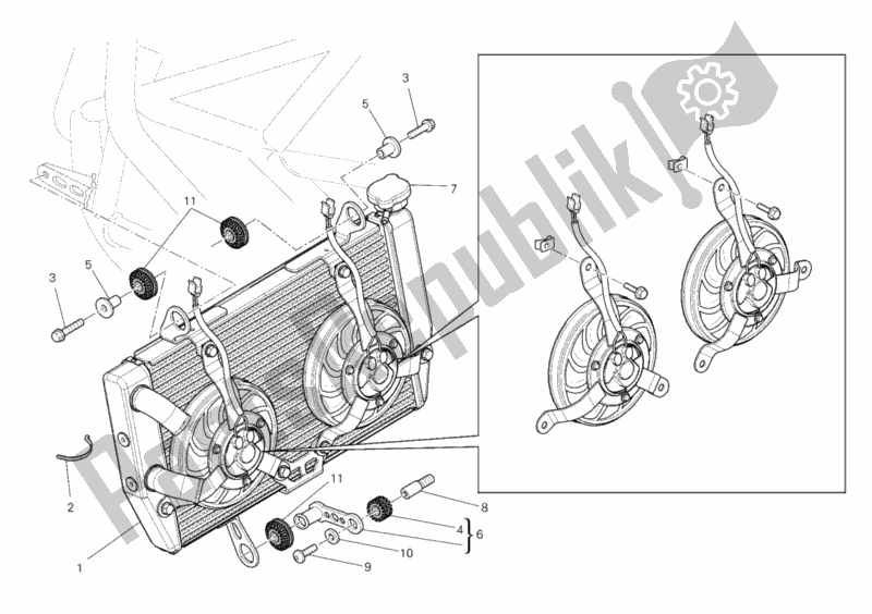 Tutte le parti per il Refrigeratore D'acqua del Ducati Multistrada 1200 S Sport 2012